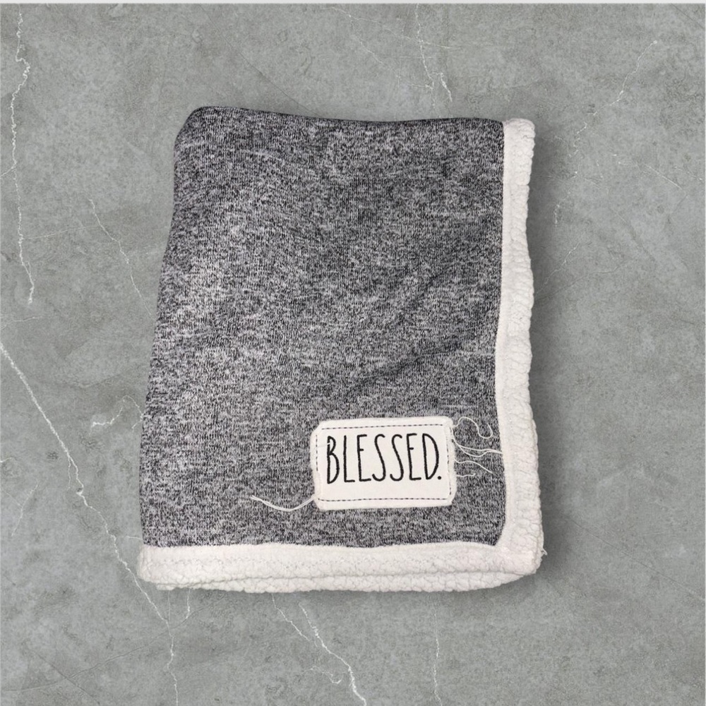 Rae Dunn Black and White Textured Blanket